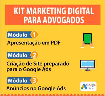 Kit de Marketing Digital para Advogados. Site, anúncios no Google e Apresentação do escritório em PDF