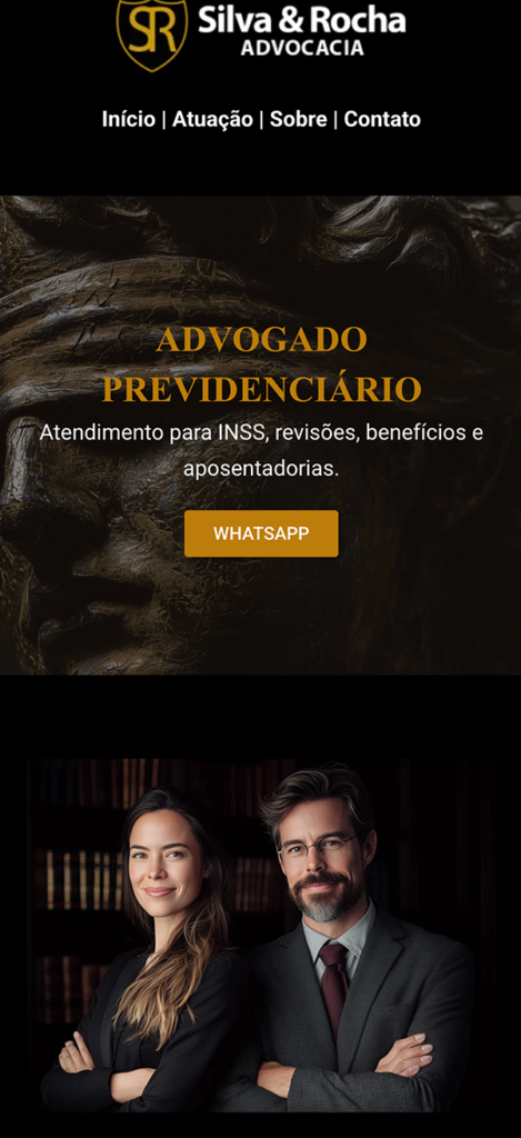 Modelo de landing page para advogado previdenciário