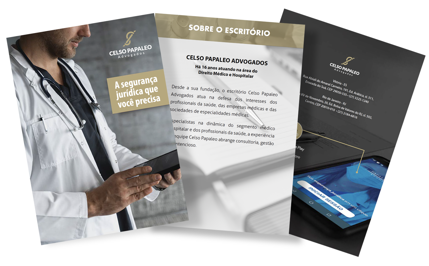 Portfólio para escritório de advocacia especialista em Direito Médico e Hospitalar.